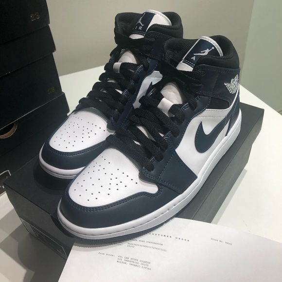 Air Jordan 1 mid DARK TEAL/ armoury navy 9.5/11 - Picture 5 of 7